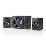 Тонколони със субуфер, за компютър, RGB, USB, 33W, RMS 11W, черни, GSPR31021BK, NEDIS