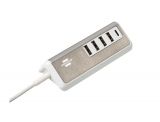 Зарядно за телефон с USB, 4xUSB-A, USB-C, 20W, сив, 1508230