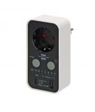 Timer, digital, 8h, 1506180, 230VAC, 13A, 2990W, for socket, USB A+C, Brennenstuhl