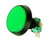 Button switch, ON - (ON), 250VAC, ф24, 16A, SPDT, green, PBS-36G
