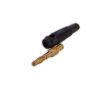 Banana plug, 4mm, black, CX-07, gold-plated
