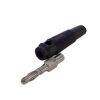 Banana plug, 4mm, black, CX-07
