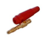 Banana plug, 4mm, red, CX-07, gold-plated