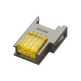 Screwless terminal block with socket, 4 sockets, 32VAC/VDC, 3A, 0.21mm2, yellow/grey, CNE-S04-YW