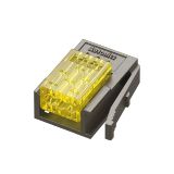 Screwless terminal block with socket, 3 sockets, 32VAC/VDC, 3A, 0.21mm2, yellow/grey, CNE-P03-YW