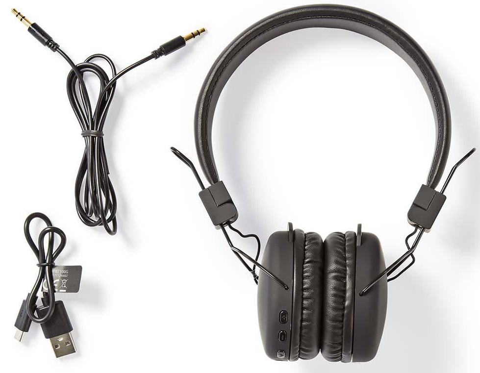 Bluetooth слушалки с микрофон, 1m, черни, HPBT1100BK
