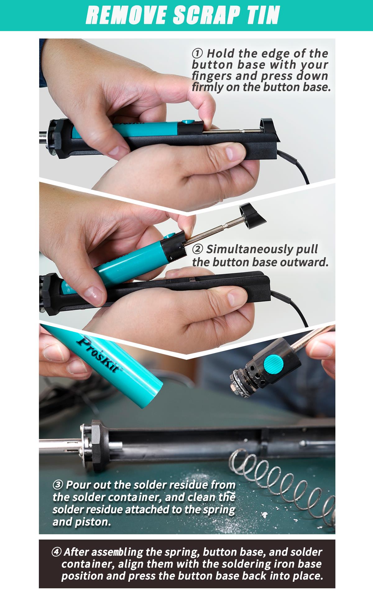 Soldering and desoldering pump SI-211B, 40W, 220V, PRO'S KIT