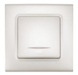 Switch one-way, illuminated, single, for built-in, pearl, Linnera life, Viko by Panasonic, 90403019-BG