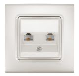 Telephone wall socket RJ11 (4p4c), for built-in, pearl, Linnera life, Viko by Panasonic, 90403033-BG