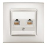 Розетка, двойна, Cat6 + Cat3, перла, за вграждане от серия Linnera life на Viko Panasonic, 90403080-BG