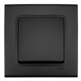 Switch one-way single, for built-in, 10A, 250VAC, black, Linnera life, Viko by Panasonic, 90404001-BG