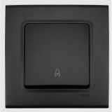 Electric switch, Doorbell button, for built-in, black, Linnera life, Viko by Panasonic, 90404006-BG