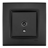 Socket, TV + Radio, single, for built-in, black, Linnera life, Viko by Panasonic, 90404024-BG