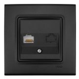 Data socket, single, Cat5e, for built-in, black, Linnera life, Viko by Panasonic, 90404032-BG