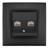 Data socket, double, Cat5+Cat3, black, Linnera life, Viko, 90404035-BG