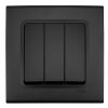 Three-gang one way switch, black, Linnera life, Viko, 90404068-BG