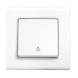 Electric switch, stair button, for built-in, white, Linnera S, Viko by Panasonic, 91400003