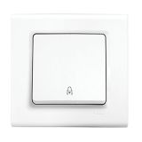 Electric switch, doorbell, for built-in, white, Linnera S, Viko by Panasonic, 91400006
