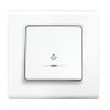 Electric switch, stair button, led, white, Linnera S, Viko, 91400014
