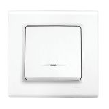 Switch one-way single, with led, for built-in, 10A, 250VAC, white, Linnera S, Viko by Panasonic, 91400019