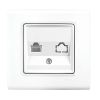 Internet socket, RJ 45, for built-in, white, Linnera S, Viko, 91400032