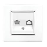 Data socket, single, for built-in, white, Linnera S, Viko by Panasonic, 91400032