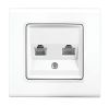 Telephone wall socket, for built-in, white, Linnera S, Viko, 91400033