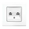 Розетка за компютър, Cat 5e + Cat3, бяла, Linnera S, Viko, 91400035