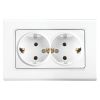 Wall power socket, double, white, Linnera S , Viko, 91400056