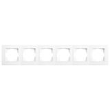 6-gang cover frame, white, Linnera S, Viko, Panasonic 91480006