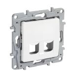Double socket, RJ45, Keystone, for build-in, white color, 664765, Niloe, Legrand