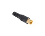 TV antenna connector, RF M, straight, black, WTY0250Z.1