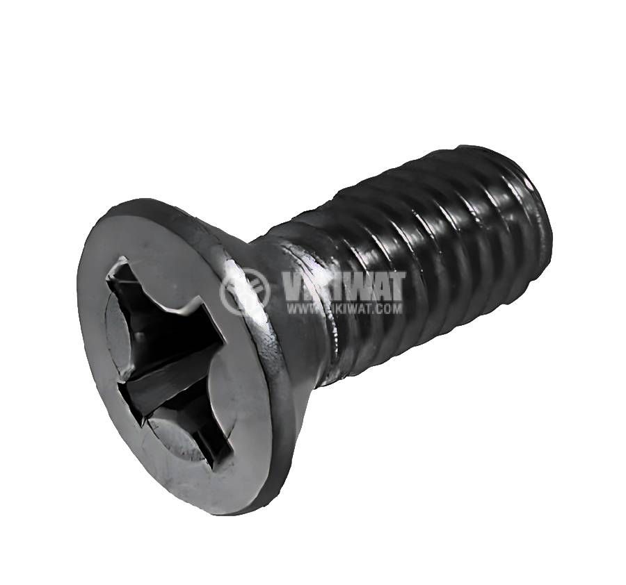 Screw Bolt, M4x12 mm, countersunk head, cross screwdriver, full thread
 - Vikiwat Screw Bolt, M4x12 mm, countersunk head, cross screwdriver, full thread