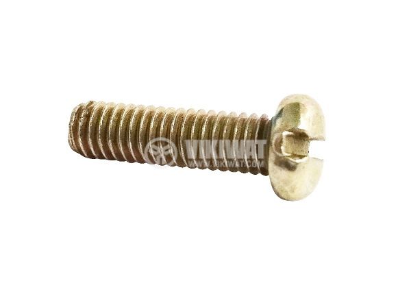 Screw Bolt, M4x22 mm, half round head, straight screwdriver, partial thread
 - Vikiwat Screw Bolt, M4x22 mm, half round head, straight screwdriver, partial thread