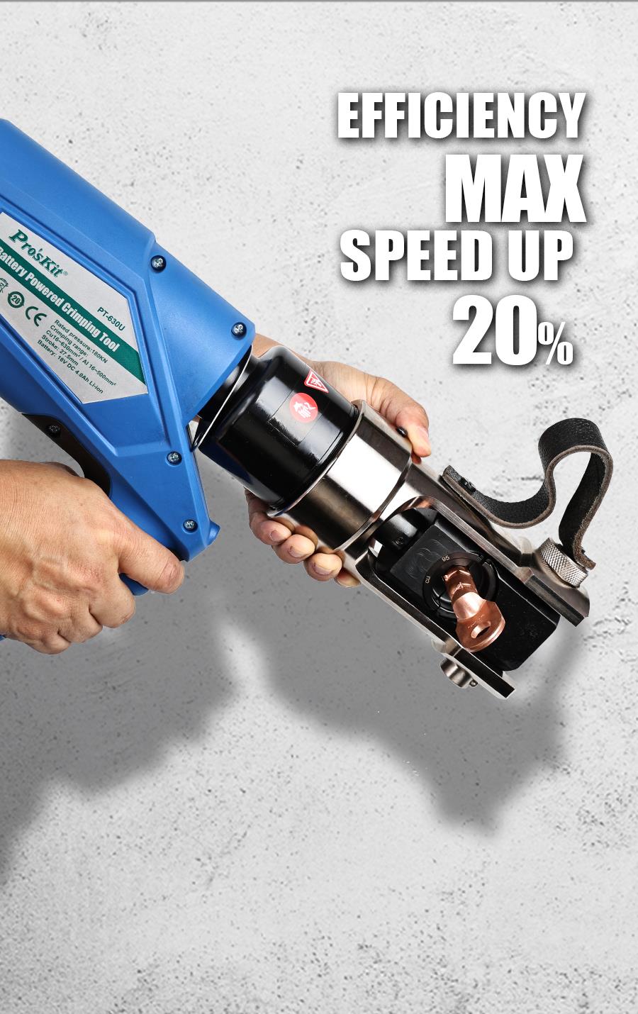 Акумулаторен уред за кримпване PT-630U, 110-240VAC, 16-630mm2