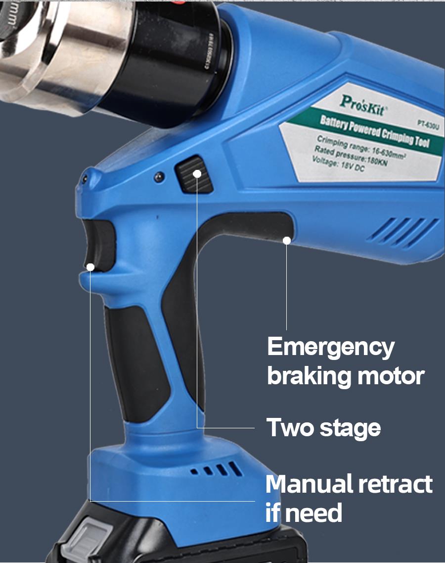 Акумулаторен уред за кримпване PT-630U, 110-240VAC, 16-630mm2