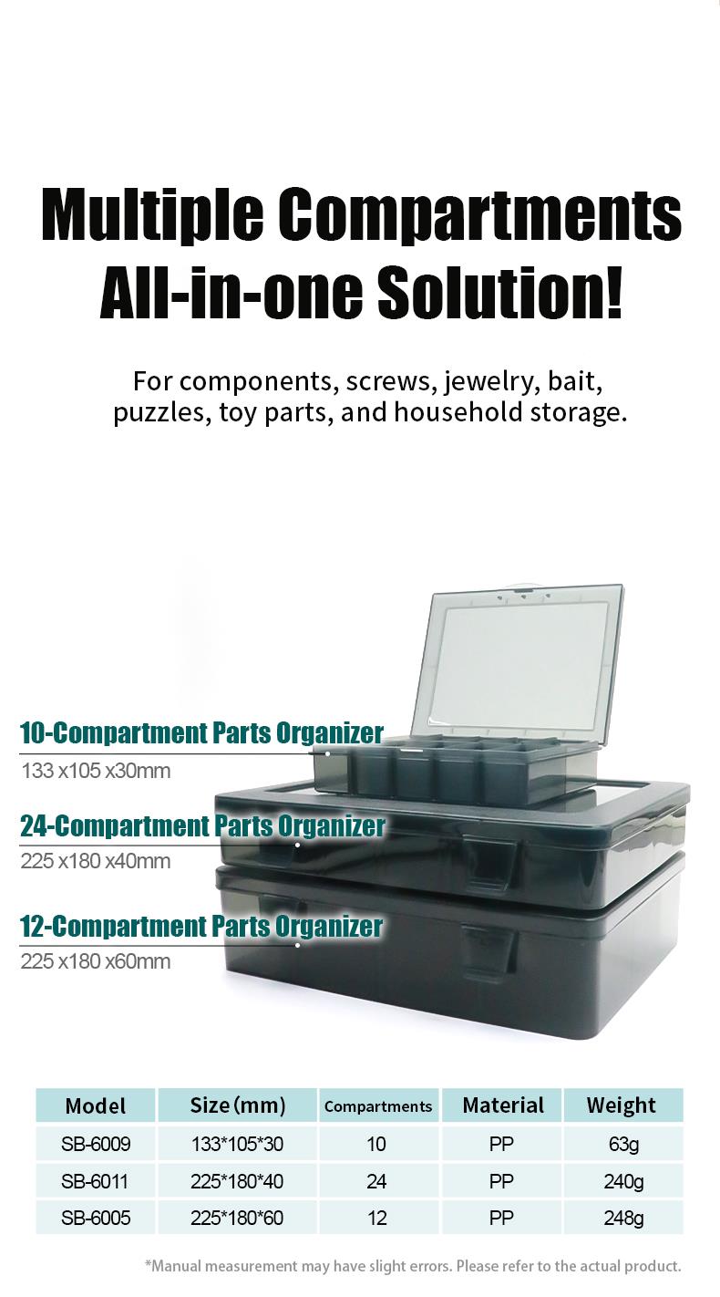 Organizer (box), 10 compartments, 133x105x30mm, SB-6009,PRO'S KIT