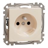 Electric socket Schuko French, 16A, 250VAC, beige, for built-in use, Sedna, Schneider Еlectric, SDD112012