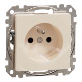 Electric socket Schuko French, 16A, 250VAC, beige, for built-in use, Sedna, Schneider Еlectric, SDD112011