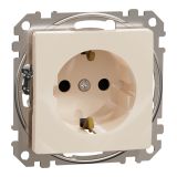 Electrical socket Schuko, 16A, 250VAC, beige, for recessed installation, Sedna, Schneider Еlectric, SDD112022