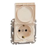 Electrical socket Schuko, 16A, 250VAC, beige, for installation, Sedna, Schneider Еlectric, SDD112023