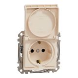 Electrical socket Schuko, 16A, 250VAC, beige, for recessed installation, Sedna, Schneider Еlectric, SDD112024