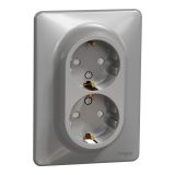 Electrical socket Schuko, 16A, 250VAC, aluminum, for installation, Sedna, Schneider Еlectric, SDD313221