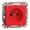 Electrical socket, Schuko French, 16 A, red, Sedna, SDD115011