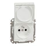 Electric socket Schuko French, 16A, 250VAC, white, for installation, Sedna, Schneider Еlectric, SDD211013