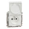 Electrical socket, Schuko French, 16 A, white, Sedna, SDD211014