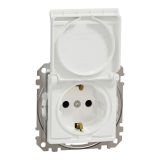 Electrical socket Schuko, 16A, 250VAC, white, for installation, Sedna, Schneider Еlectric, SDD211023