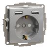 Electrical socket, Schuko, 16 A, aluminum, Sedna, SDD113052