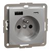 Electrical socket, Schuko French, 16 A, aluminum, Sedna, SDD113072