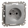 Electrical socket, Schuko French, 16 A, aluminum, Sedna, SDD113011